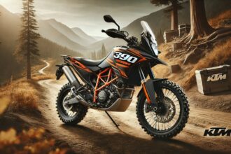 KTM 390 Adventure बाइक, जिसमें 373cc इंजन और दमदार ऑफ-रोड कैपेबिलिटी है, पहाड़ी रास्तों और कठिन ट्रेल्स के लिए एक बेहतरीन एडवेंचर मोटरसाइकिल। 🚀