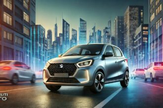 2025 Maruti Alto 800 का नया और मॉडर्न डिज़ाइन, LED हेडलाइट्स और स्टाइलिश एलॉय व्हील्स के साथ।