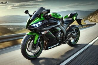 Kawasaki Ninja 500 स्पोर्ट्स बाइक का एक शानदार और प्रीमियम लैंडस्केप मोड इमेज, जिसमें एयरोडायनामिक डिज़ाइन, LED हेडलाइट्स और हाई-स्पीड परफॉर्मेंस दिखाया गया है।
