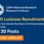 CSIR-NBRI Lucknow Recruitment 2025 Promotional Banner for 30 Posts with Apply Online Button in Hindi