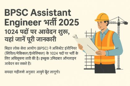 बिहार बीपीएससी असिस्टेंट इंजीनियर भर्ती 2025 की जानकारी देते हुए एक इंजीनियर की चित्रात्मक छवि।