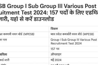MPESB Group I Sub Group III भर्ती 2024 की एडमिट कार्ड डाउनलोड सूचना से संबंधित हिंदी डिजिटल पोस्टर