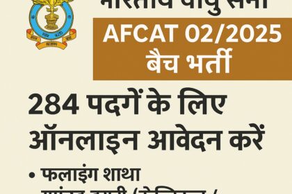 AFCAT 02/2025 भर्ती पोस्टर हिंदी में – फ्लाइंग और ग्राउंड ड्यूटी ब्रांच के लिए आवेदन