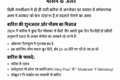 दिल्ली की सड़कों पर बारिश के दौरान जलजमाव