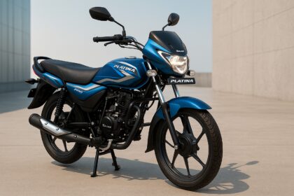 नई प्लेटिना बाइक 2025 का फ्रंट लुक