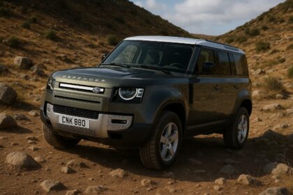 Land Rover Defender SUV in rugged terrain